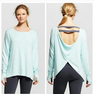 Mint Workout  Active Open Back Top